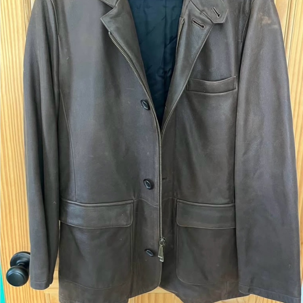 Brooks Brothers Dark Brown Leather Jacket